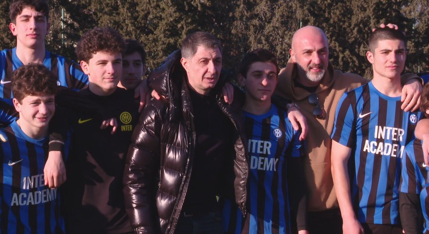 ინტერის აკადემიის ფეხბურთელებს აჩი არველაძე, თემურ ქეცბაია და ზურაბ ხიზანიშვილი შეხვდნენ