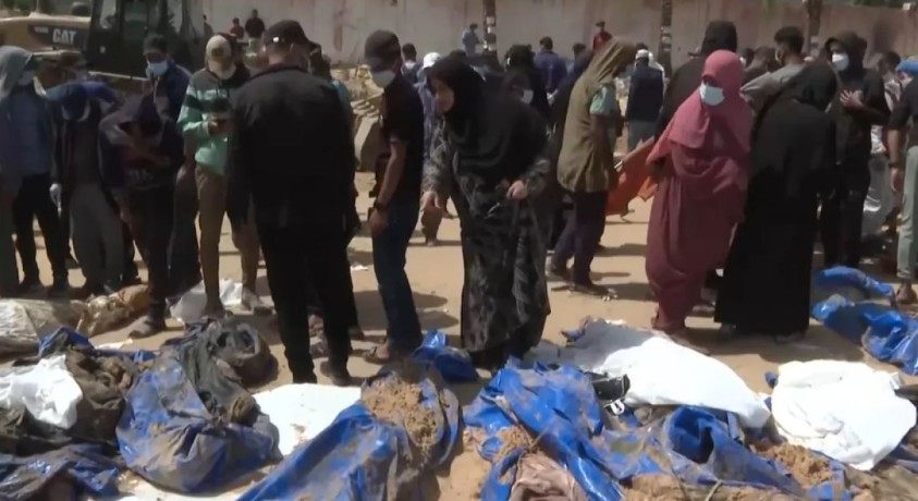 ხან-იუნისში, ნასერის საავადმყოფოს ტერიტორიაზე, საერთო სამარხში 283 ცხედარი აღმოაჩინეს