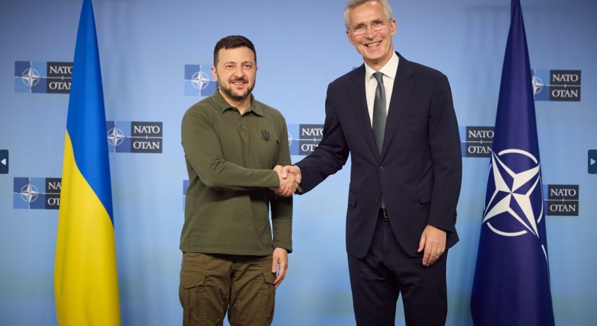 უკრაინის პრეზიდენტი ნატოს გენერალურ მდივანს შეხვდა