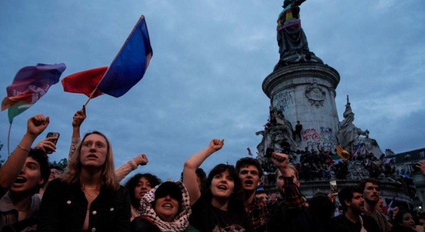 პარიზში მემარცხენე პოლიტიკური ძალების მხარდასაჭერი აქცია გაიმართა