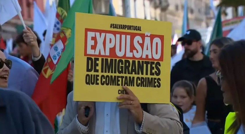 პორტუგალიაში მიგრაციის საწინააღმდეგო საპროტესტო მსვლელობა გაიმართა
