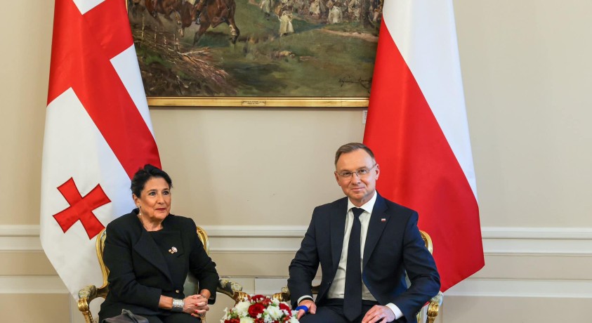 სალომე ზურაბიშვილმა პოლონეთის პრეზიდენტთან პირისპირ შეხვედრა გამართა