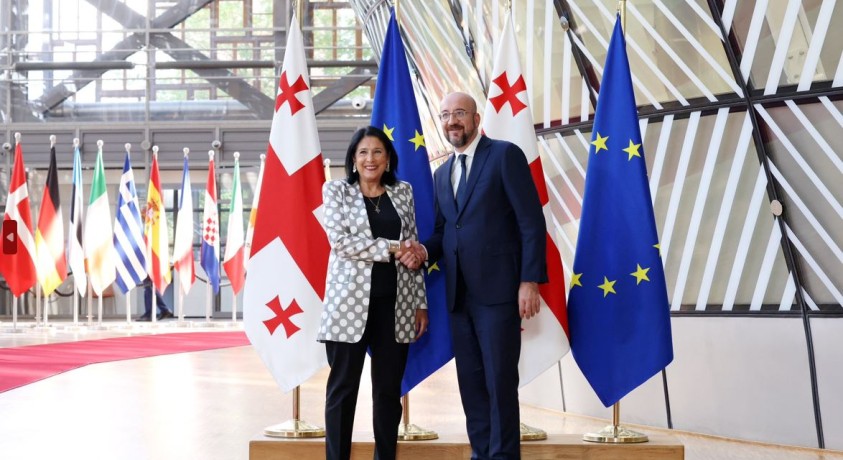 საქართველოს პრეზიდენტი ევროპული საბჭოს პრეზიდენტს შეხვდა