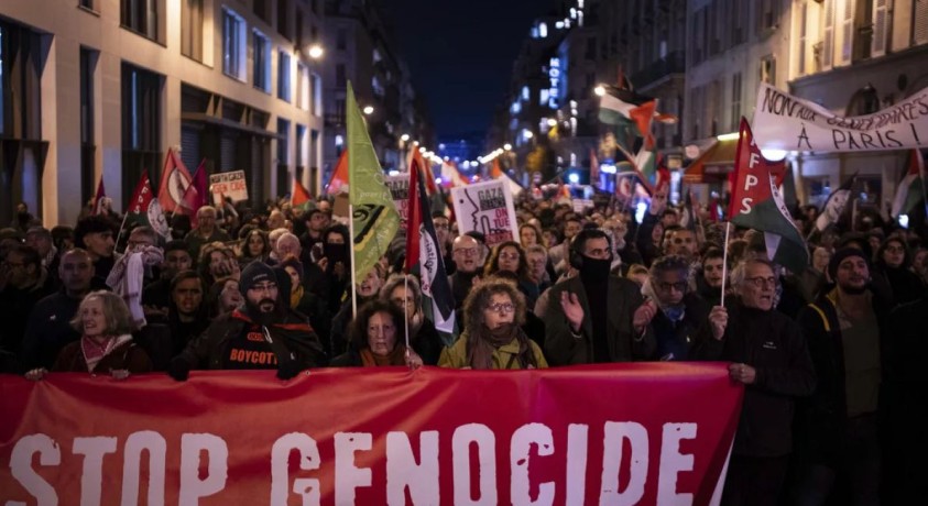 პარიზში ისრაელის საწინააღმდეგო აქცია გაიმართა
