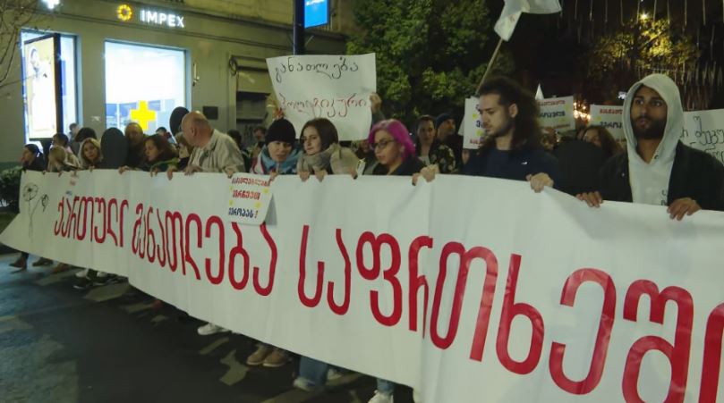 თბილისში განათლებისა და კულტურის სფეროს წარმომადგენლებმა საპროტესტო აქცია გამართეს