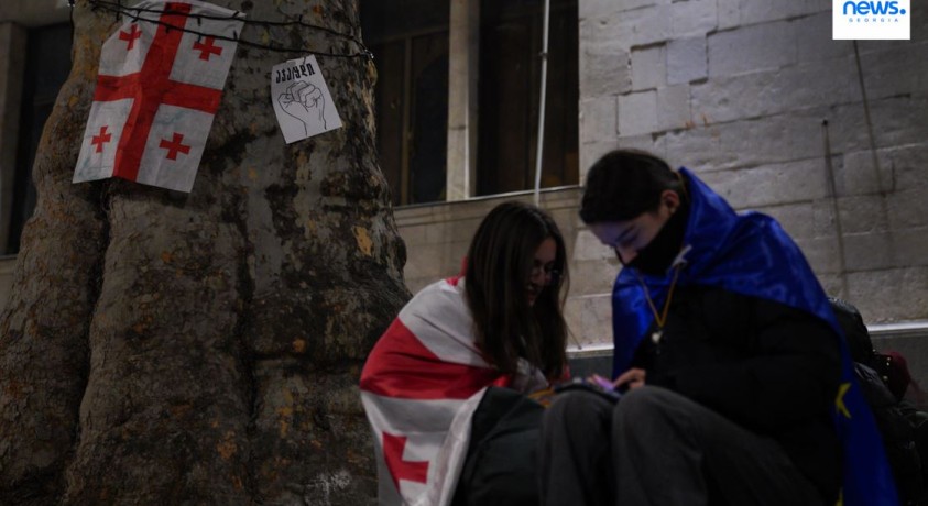 თბილისი, ვითარება რუსთაველის გამზირზე, 00:40, 8 დეკემბერი, 2024 წელი