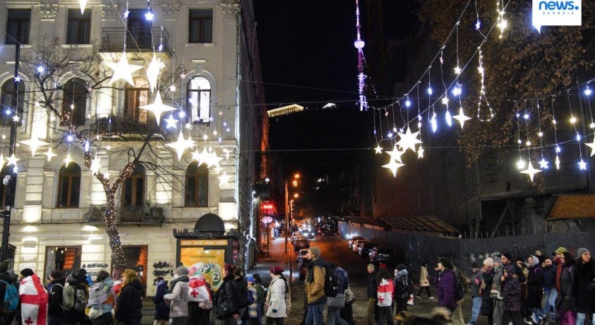 თბილისი, რუსთაველის გამზირი, 20:10, 16 დეკემბერი, 2024 წელი