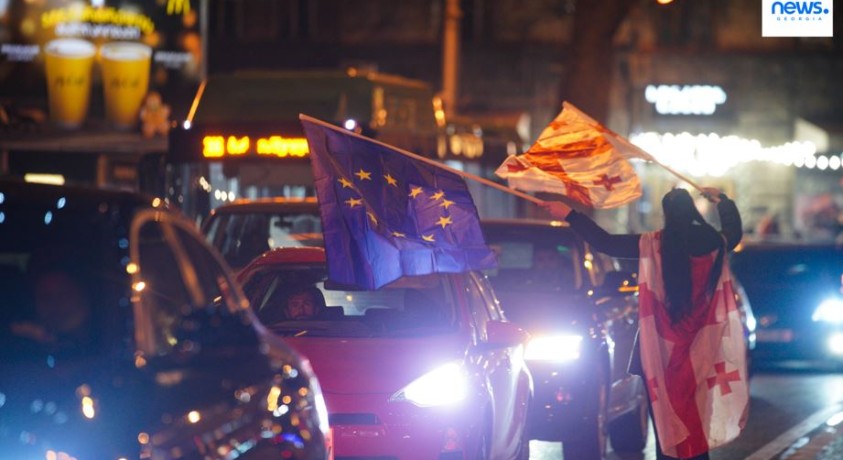 პროტესტის 56-ე დღე რუსთაველის გამზირზე