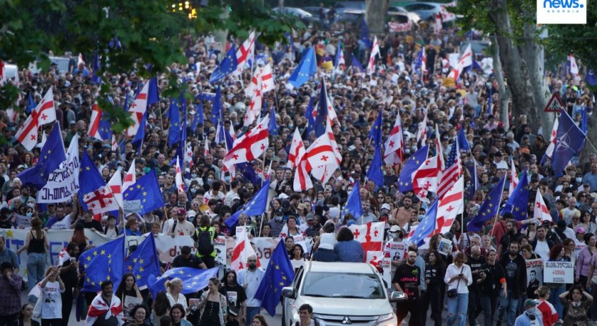ევროპის დღისადმი მიძღვნილი საპროტესტო მსვლელობები თბილისში