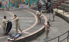 ბოგოტის ცენტრალური პარკი მსჯავრდადებულებმა დაასუფთავეს