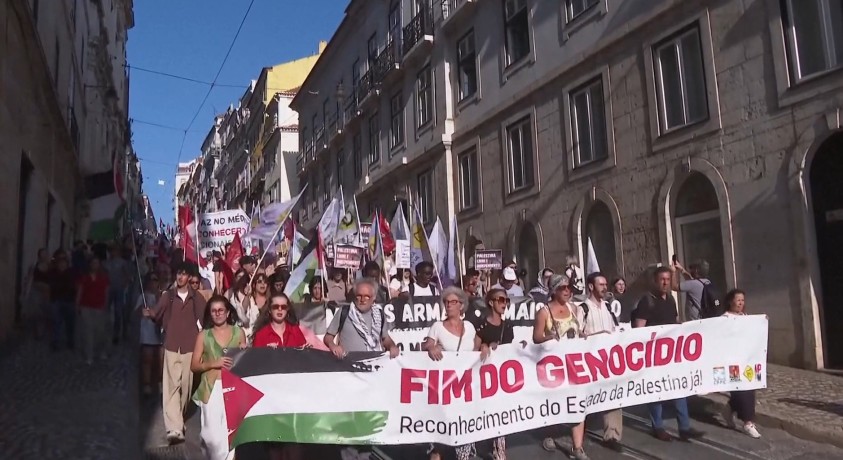 ლისაბონში პალესტინელების მხარდამჭერი აქცია გაიმართა