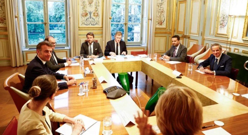 მაკრონი ატომური ენერგიის სააგენტოს ხელმძღვანელ რაფაელ გროსის შეხვდა