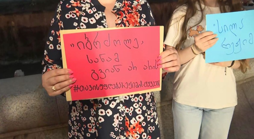 თავისუფლების მოედანზე მზია ამაღლობელის მხარდამჭერი აქცია გაიმართა