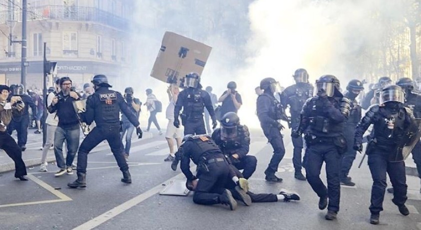 საფრანგეთში შეტაკებაა პოლიციასა და დემონსტრანტებს შორის