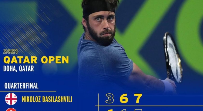 ნიკოლოზ ბასილაშვილმა როჯერ ფედერერს სამ სეტში სძლია