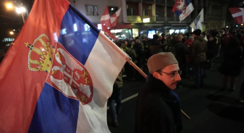 უნივერსიტეტის მხარდასაჭერად მასშტაბური საპროტესტო აქცია გაიმართა ბელგრადში