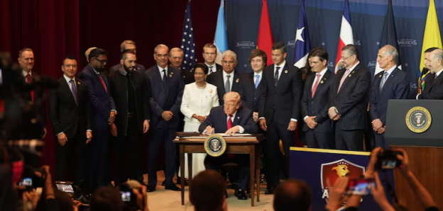 მაიამიში დონალდ ტრამპსა და რეგიონის 14 ქვეყნის ლიდერებს შორის შეხვედრა გაიმართა