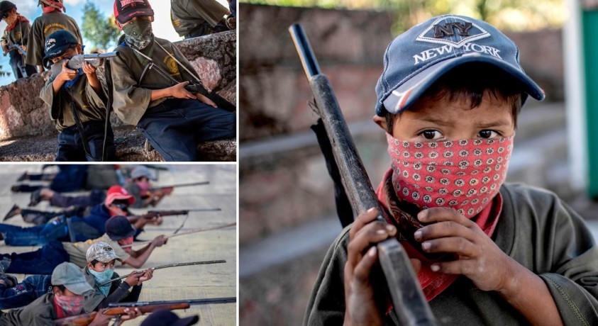 მექსიკაში არასრულწლოვნებს იარაღის გამოყენებას ასწავლიან