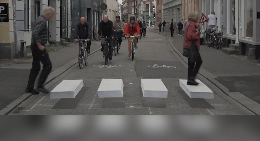 ორჰუსში ქვეითთა სამგანზომილებიანი გადასასვლელები მოეწყო