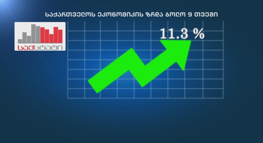 საქართველოს ეკონომიკა ბოლო 9 თვეში 11,3%-ით გაიზარდა