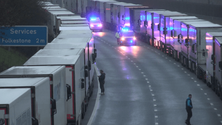 ბრიტანეთი-საფრანგეთის საზღვარზე მიმოსვლა შეფერხებულია