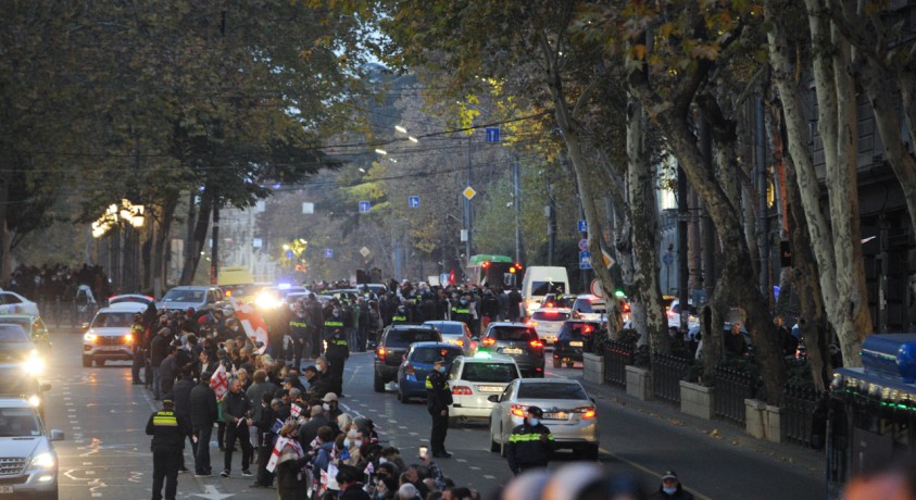 ცოცხალი ჯაჭვი რუსთაველის გამზირზე – 23 ნოემბრის ფოტოქრონიკა