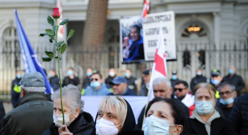 მიხეილ სააკაშვილის მხარდამჭერთა აქცია პრეზიდენტის სასახლესთან – 8 დეკემბრის ფოტოქრონიკა