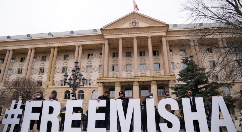 მიხეილ სააკაშვილის სასამართლო პროცესი – 13 იანვრის ფოტოქრონიკა