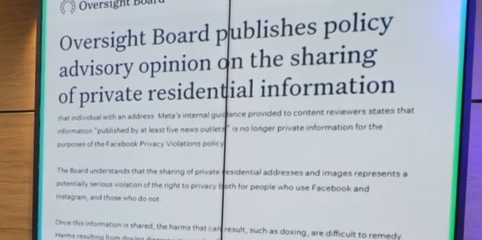 პირადი ინფორმაციის გავრცელების წესები უნდა გამკაცრდეს – მეტას სამეთვალყურეო საბჭო