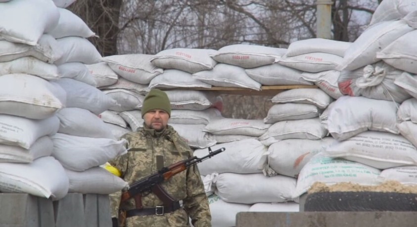 კიეველებმა დედაქალაქთან ახლოს ბლოკპოსტი მოაწყვეს