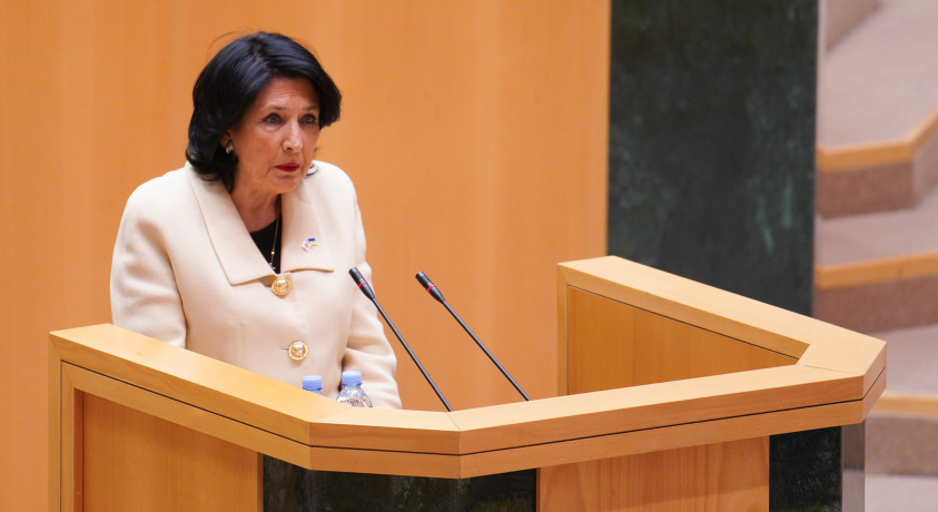 საქართველოს პრეზიდენტი პარლამენტში წლიური მოხსენებით წარსდგა