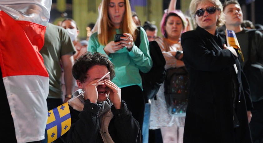 “უკრაინისა და ჩვენი თავისუფლებისთვის” – აქცია რუსთაველის გამზირზე