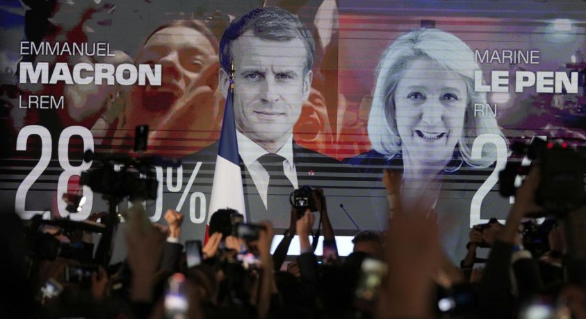 საფრანგეთში საპრეზიდენტო არჩევნების მეორე ტურში ერთმანეთს ემანუელ მაკრონი და მარი ლე პენი დაუპირისპირდებიან