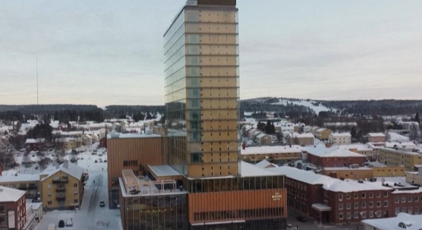 შვედეთის ქალაქ შელეფტეოში 75 მეტრის სიმაღლის უნიკალური ხის ნაგებობა დგას