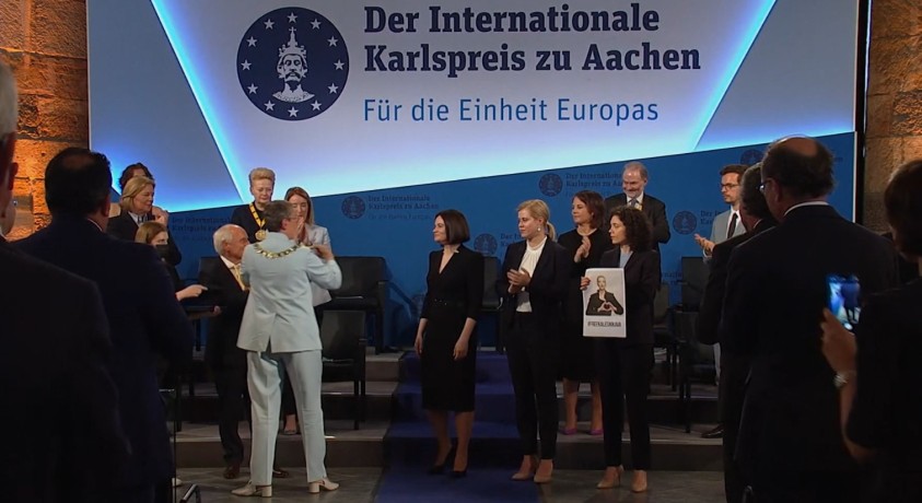 ბელარუსის ოპოზიციის ლიდერებს შარლემანის საერთაშორისო პრიზი გადაეცათ