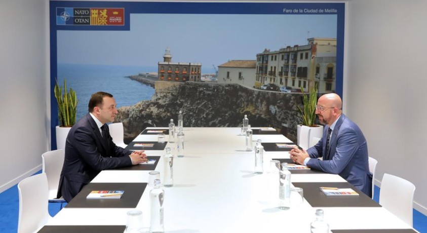 ირაკლი ღარიბაშვილი შარლ მიშელს: მჭიდროდ ვიმუშავებთ ევროკავშირის კანდიდატობის გზაზე საქართველოს დასაწინაურებლად