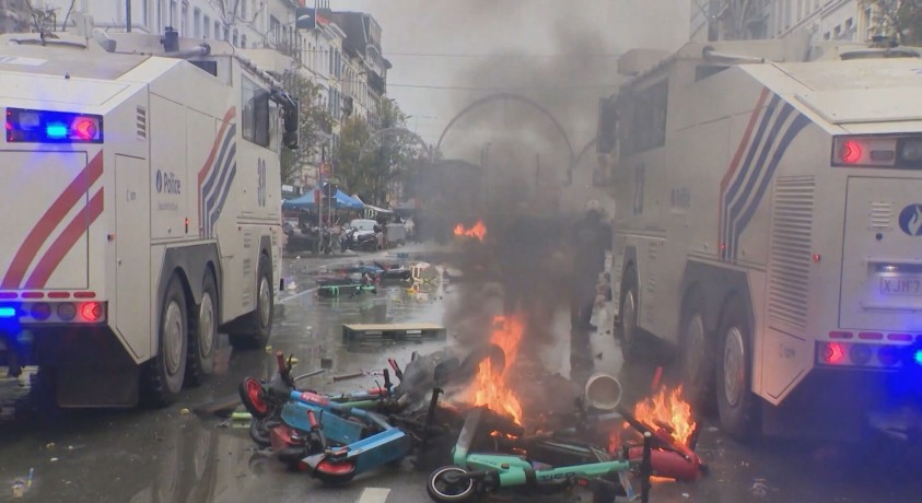 ბრიუსელში მსოფლიო ჩემპიონატზე ბელგიის დამარცხება გააპროტესტეს