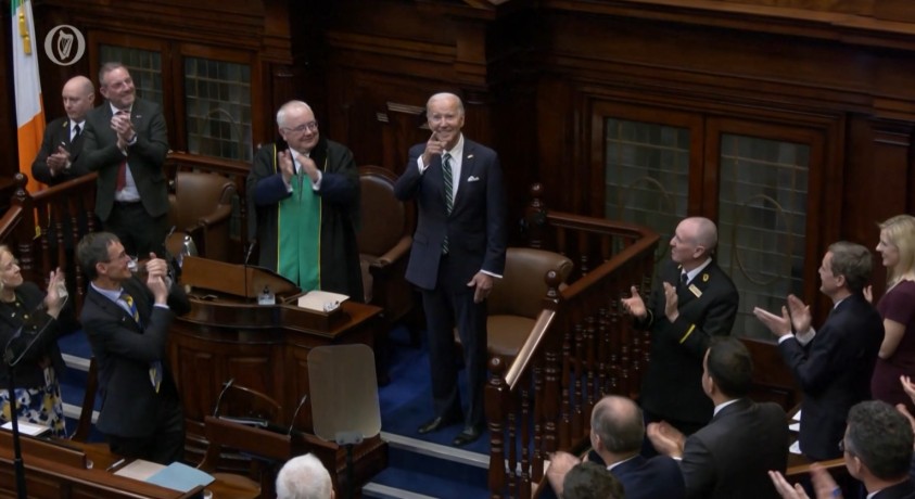 ჯო ბაიდენი ირლანდიის პარლამენტში სიტყვით გამოვიდა