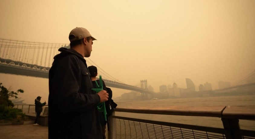 კანადაში გავრცელებული ტყის ხანძრების შედეგად, ნიუ-იორკში ძლიერი დაკვამლიანებაა