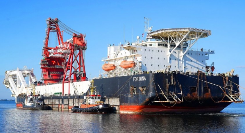 რუსული გემი ,,ფორტუნა” ბალტიის ზღვაში გაზსადენის „ჩრდილოეთის ნაკადი 2-ის“ მშენებლობას განაგრძობს