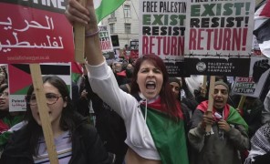 ევროპის ქვეყნებში ისრაელისა და პალესტინის მხარდასაჭერად საპროტესტო აქციები იმართება