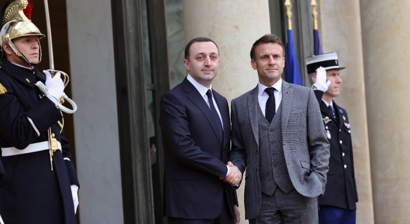 ირაკლი ღარიბაშვილი ემანუელ მაკრონს შეხვდა