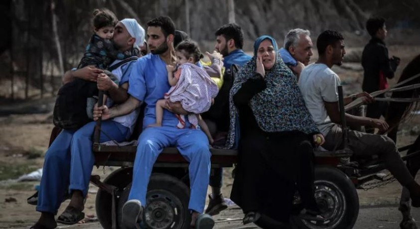 პალესტინელები ღაზის ჩრდილოეთ ნაწილს ტოვებენ და სამხრეთისკენ მიემართებიან
