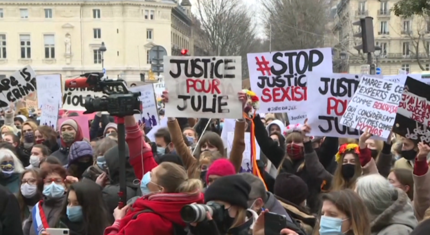 პარიზში გაუპატიურებული გოგონას მხარდამჭერი აქცია გაიმართა