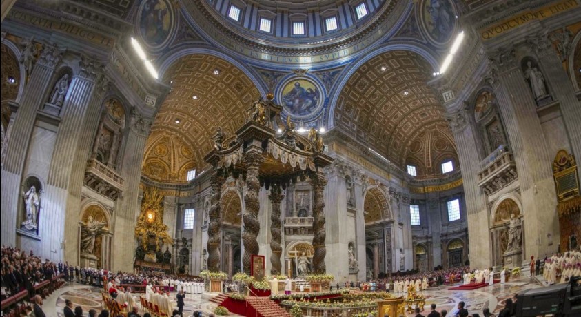 ვატიკანში წმინდა პეტრეს ბაზილიკის ბალდახინის სარესტავრაციო სამუშაოები იწყება