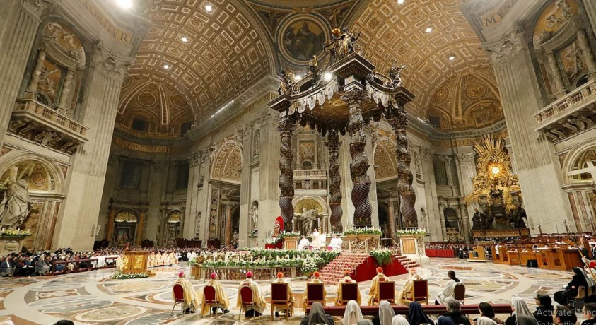 ვატიკანში წმინდა პეტრეს ბაზილიკის ბალდახინის სარესტავრაციო სამუშაოები დაიწყო