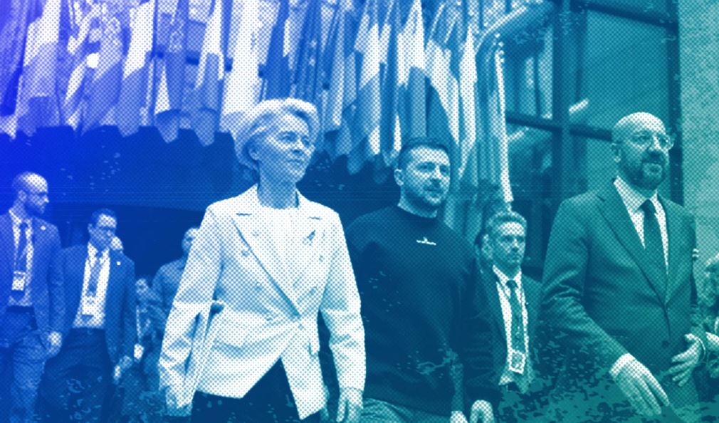 ურსულა ფონ დერ ლაიენი, ვოლოდიმირ ზელენსკი და შარლ მიშელი Copyright AP Photo/Euronews