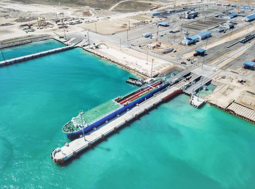 The port of Aktau. (Photo: gov.kz)